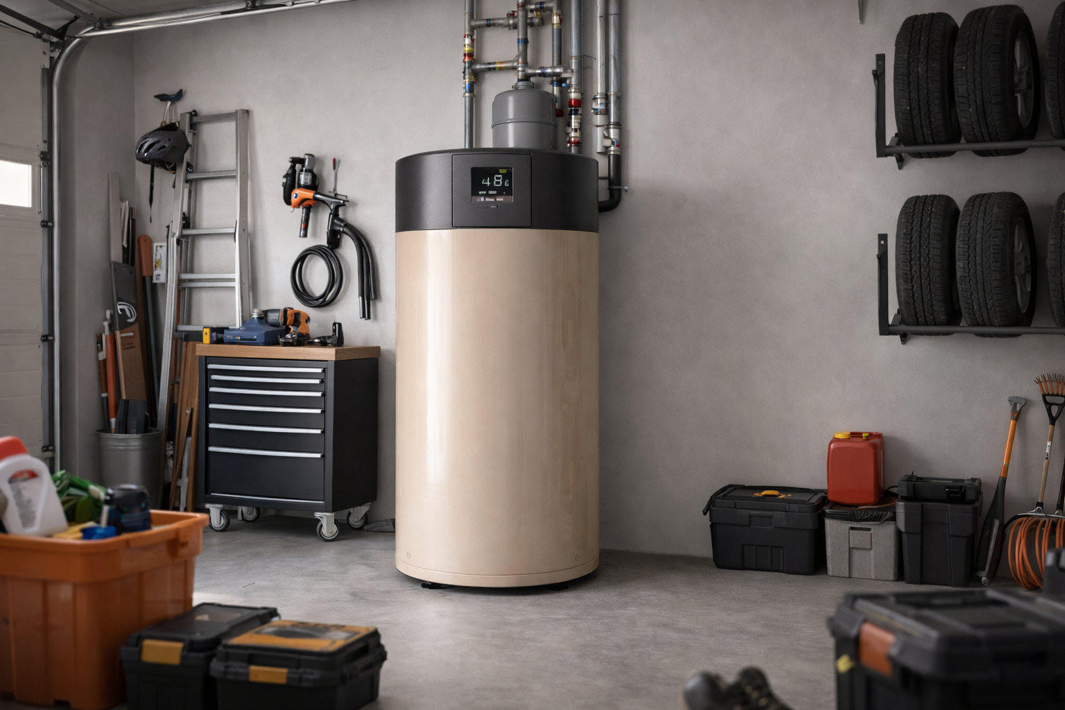 Installation chauffe-eau thermodynamique en garage