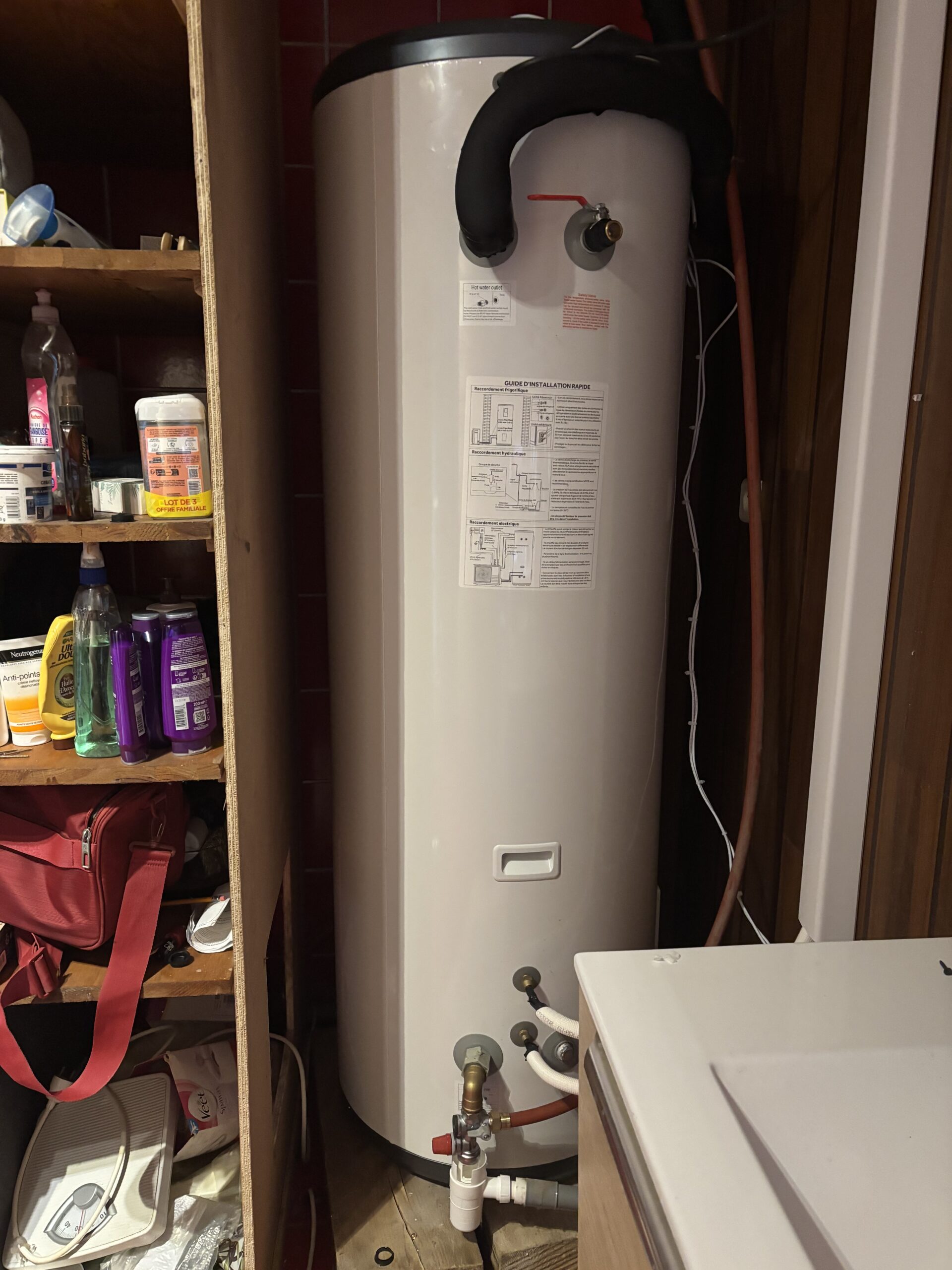 Vue complémentaire du chauffe-eau thermodynamique installé
