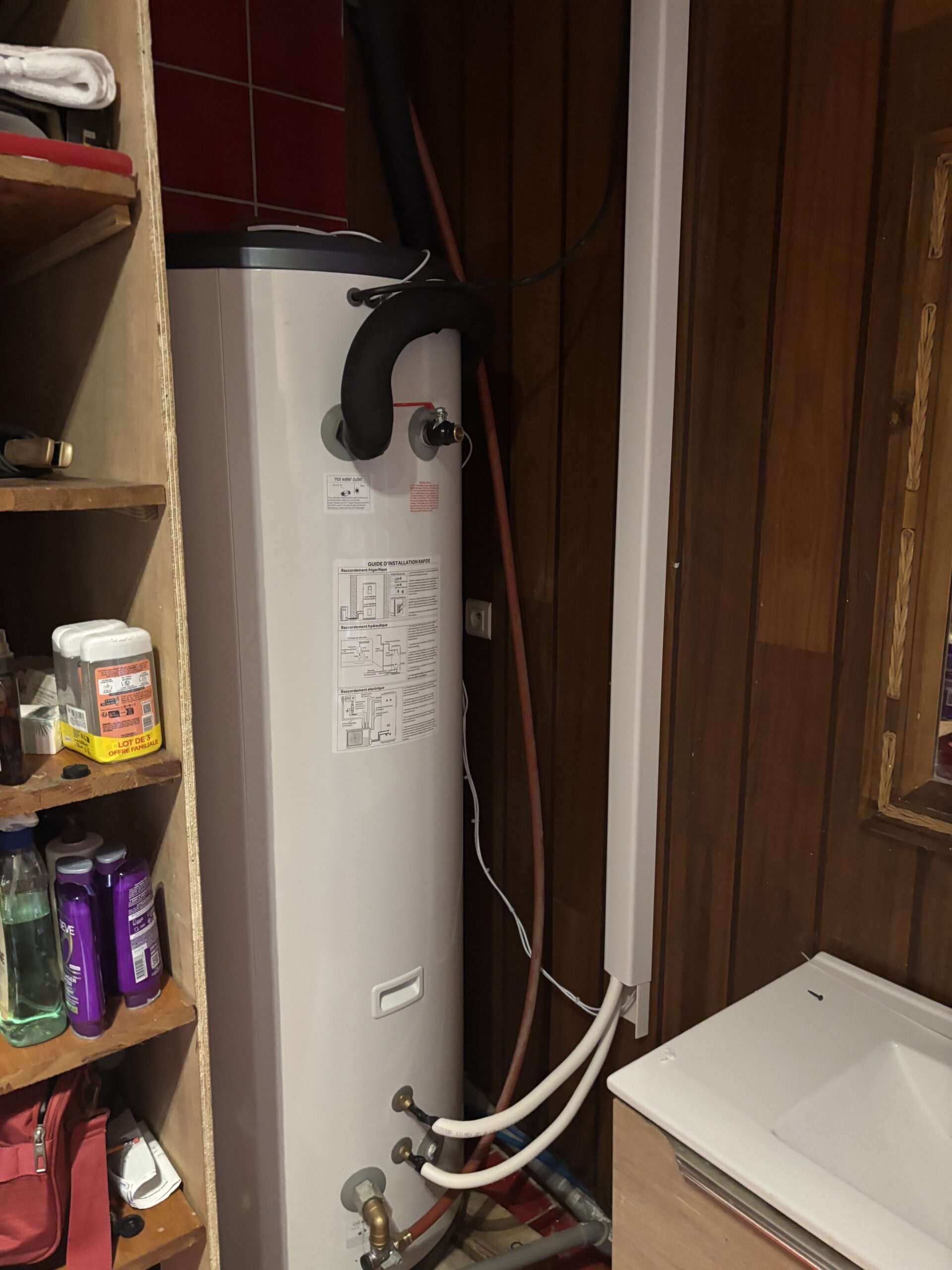 Finition après pose du chauffe-eau thermodynamique